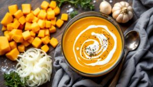 Soupe de butternut bien veloutée : peu d’ingrédients, beaucoup de douceur