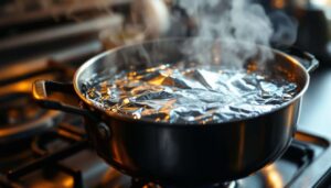 Que se passe-t-il lorsque vous plongez une feuille d’aluminium dans de l’eau bouillante, et pourquoi c’est utile en cuisine