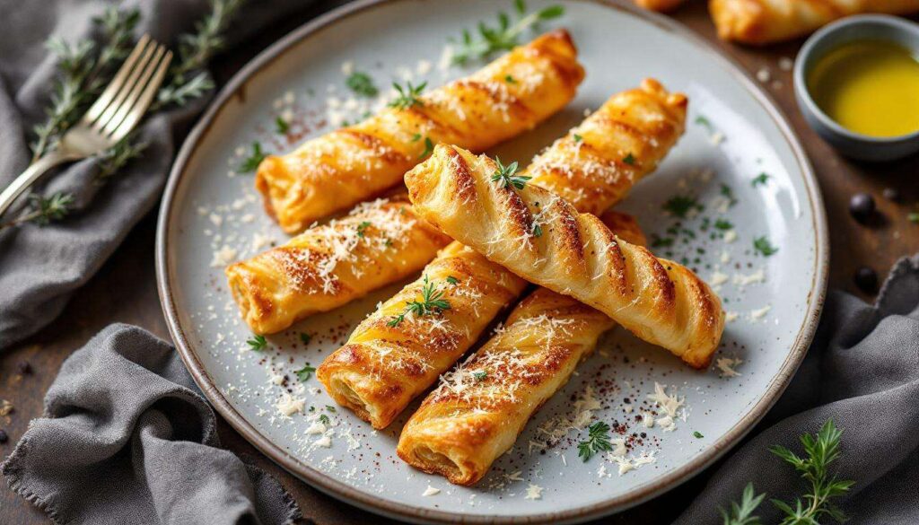 Bâtonnets feuilletés au parmesan, l’apéro chic qui change des toasts