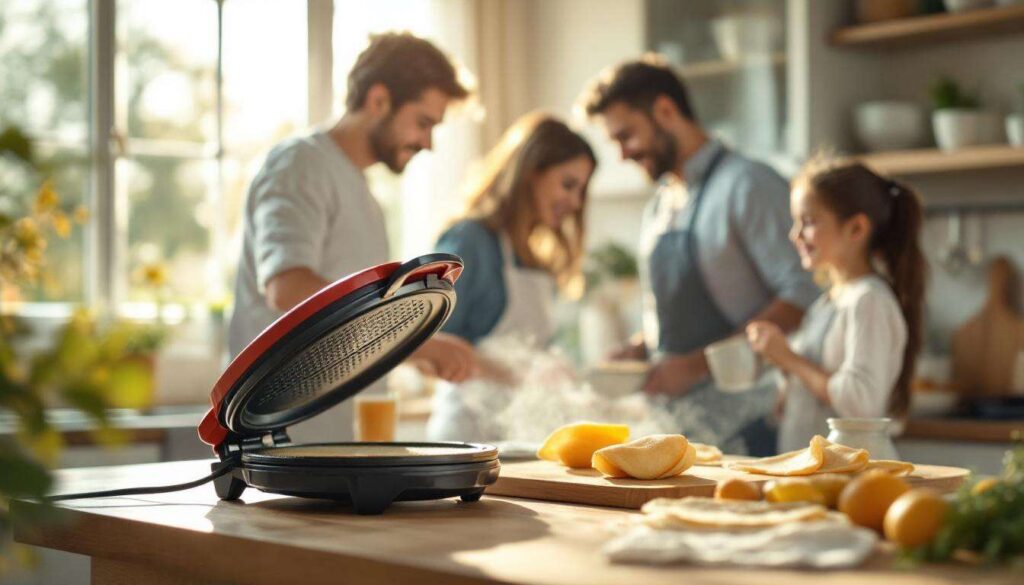 Depuis que j’ai cette crépière inversée achetée 14 € chez GiFi, les crêpes maison sont devenues notre nouveau rituel du week-end