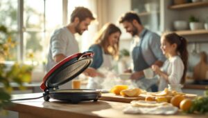 Depuis que j’ai cette crépière inversée achetée 14 € chez GiFi, les crêpes maison sont devenues notre nouveau rituel du week-end