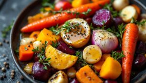 Nouveau plat d’hiver : légumes rôtis au miel et thym, douceur et parfum magique dans votre assiette