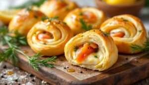 Trop simples pour être si bons ? Ces petits roulés feuilletés au fromage et saumon volent la vedette à toutes les verrines