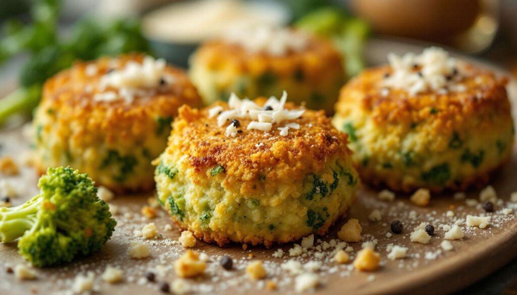 Croquettes de brocoli au four, croustillantes dehors et fondantes dedans