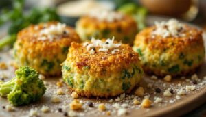 Croquettes de brocoli au four, croustillantes dehors et fondantes dedans