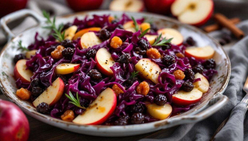 Moelleux, sucré-salé et aux couleurs d’hiver : le chou rouge mijoté pommes-raisins, ultra simple et bluffant