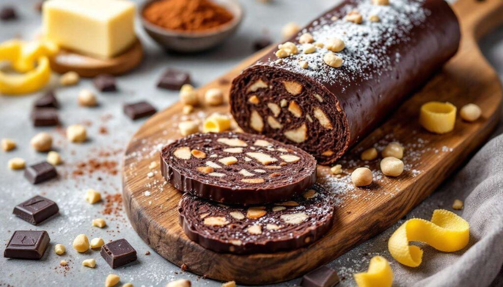 On dirait un saucisson... mais c’est un dessert : la recette du saucisson au chocolat qui affole tous les gourmands