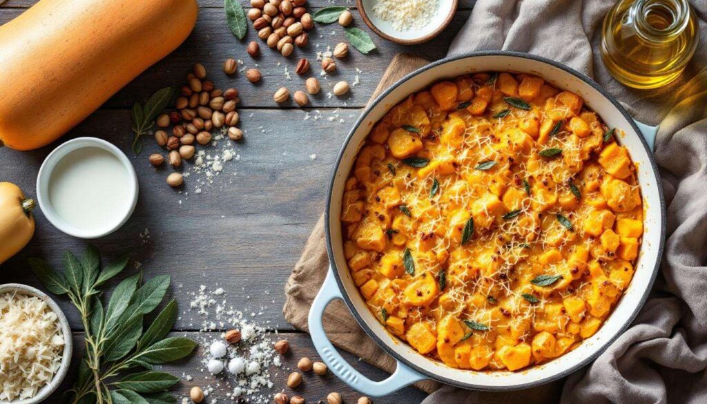 Gratin de courge butternut à la sauge et noisettes : le plat d'hiver oublié qui mérite de revenir sur nos tables